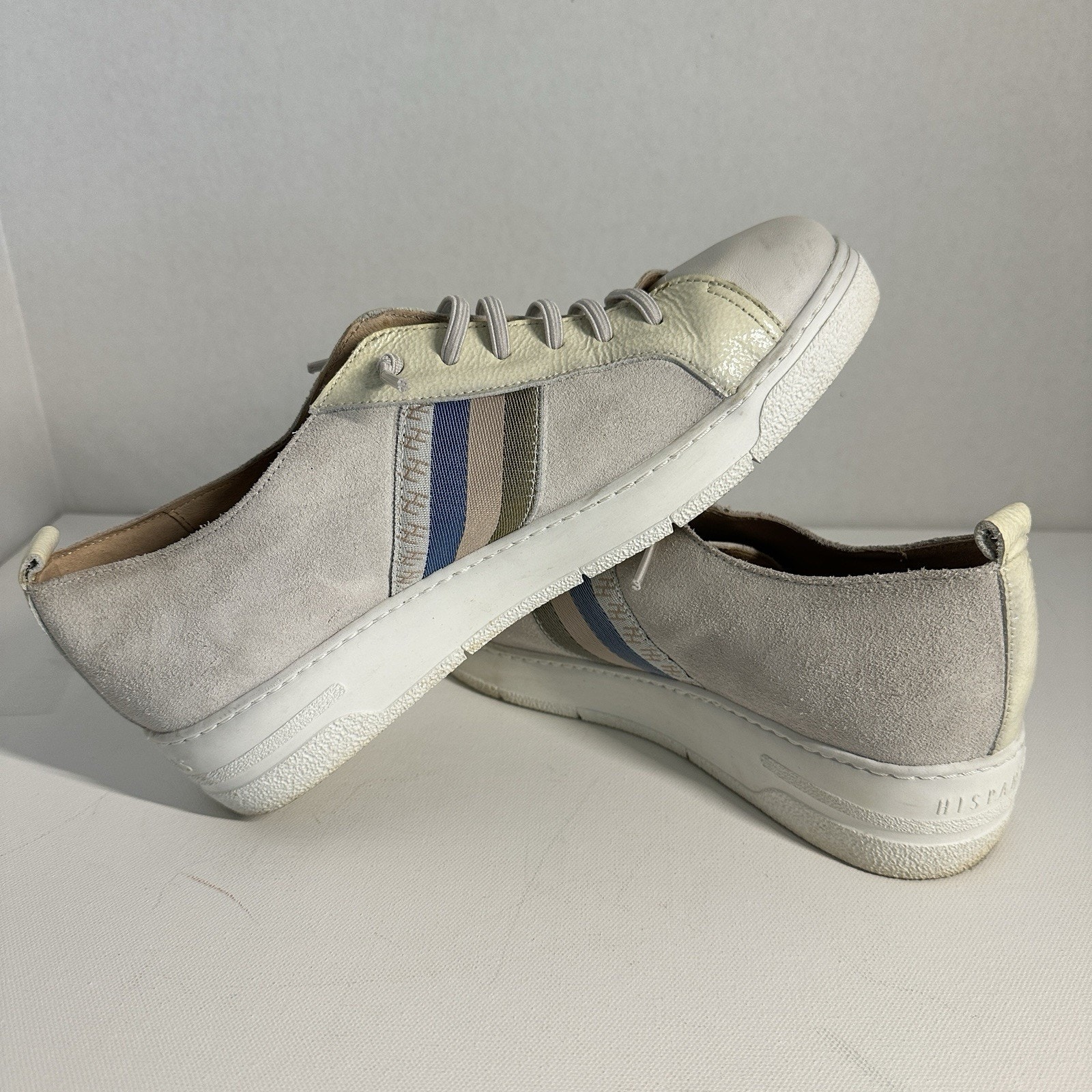 Hispanitas Women Platform Sneakers Size 40 Us 9.510 Suede Leather Spain Stripes